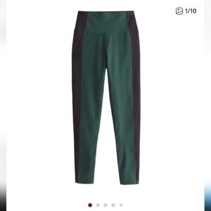 Abercrombie YPB SculpLUX Leggings 7/8 In Green And Black Colorblock